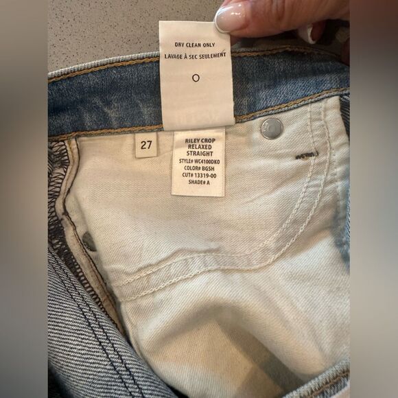 Hudson Riley Crop Jeans Size 27 Embroidered Stars Women's Lightwashed Jeans - Picture 14 of 15